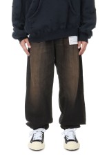 AMATEUR SEWN WIDE JEANS - BLACK (A14PT023)