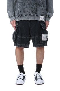 AMATEUR SEWN CARGO SHORTS - BLACK (A14PT054)