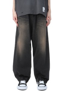 LIGHT WIDE JEANS - BLACK (J14PT123)