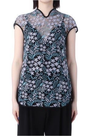 mame☆Floral Lace French Sleeve Top☆新品未使用 Mame Kurogouchi(マメ クロゴウチ)】 Floral Lace French Sleeve