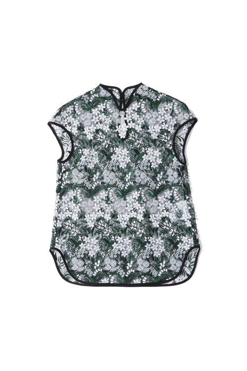 トップス mame Floral Lace French Sleeve Top green Floral Lace French Sleeve Top - green - Mame Kurogouchi