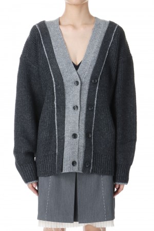 Double collar rayard knit cardigan (21242365308)