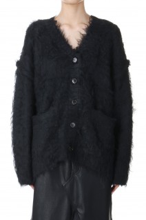 Fluffy shaggy cardigan -BLACK (21242365701)