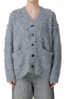 Fluffy shaggy cardigan -GRAY (21242365701)