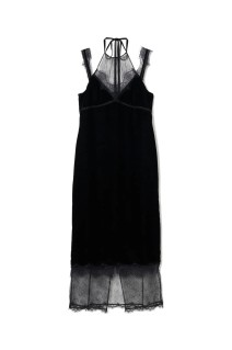 flower lace black velour camisole dress(TD-25SS-DR51)