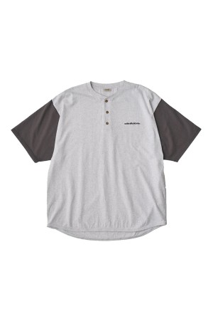 Henleyneck Baseball Tee - Ash / Charcoal (SD25S-CT05)