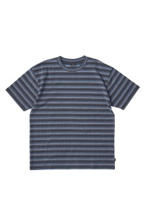 Jaquard Striped S/S Tee - Charcoal (SD25S-CT08)