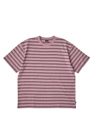 Jaquard Striped S/S Tee - Pink (SD25S-CT08)