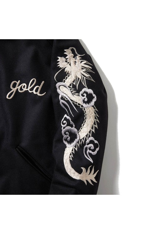 WOOL MELTON / ACETATE SOUVENIR JACKET SKULL - BLACK (GL15671