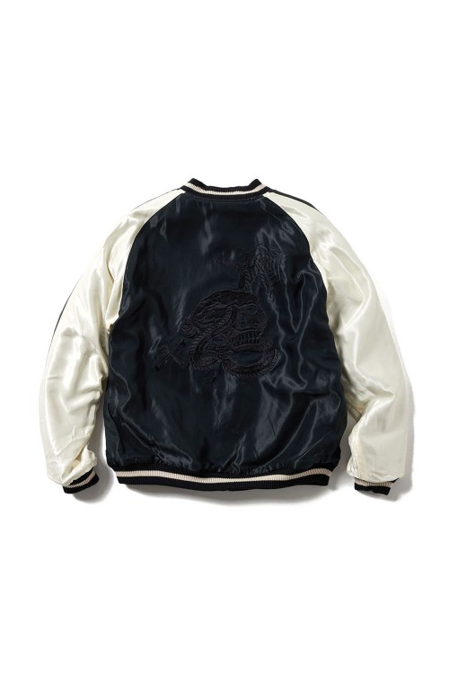 WOOL MELTON / ACETATE SOUVENIR JACKET SKULL - BLACK (GL15671