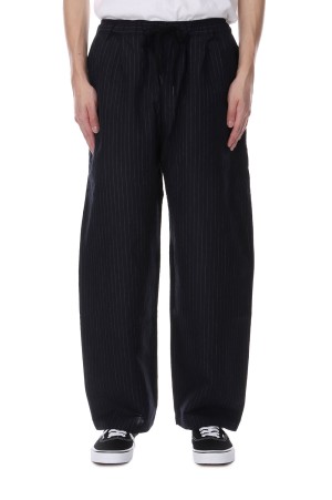 LINEN / WOOL TROPICAL 1TUCK EASY PANTS - NAVY (GL42506)