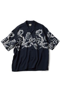 MONOTONE SNAKE S/S OPEN SHIRT - OFF WHITE (GL39440)