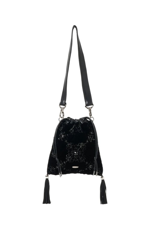 palace tiles quilted drawstring bag - Black (TD-24AW-BG05 