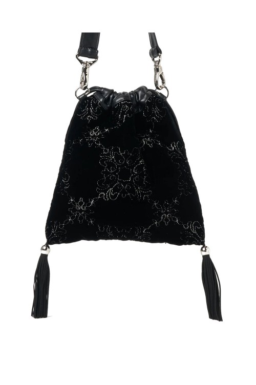palace tiles quilted drawstring bag - Black (TD-24AW-BG05 