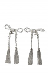 crystal ribbon chain necklace - Silver (TD-24SS-LP01