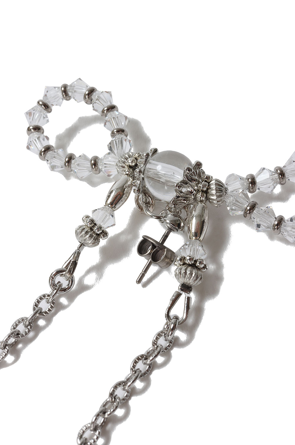 タナカダイスケcrystal ribbon chain pierce crystal ribbon chain earrings – tanakadaisuke