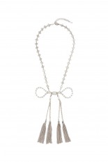 crystal ribbon chain necklace - Silver (TD-24SS-LP01)