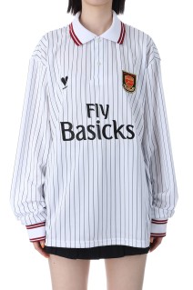 Oversized Stripe Football Shirt - WHITE (S3.5-0504)