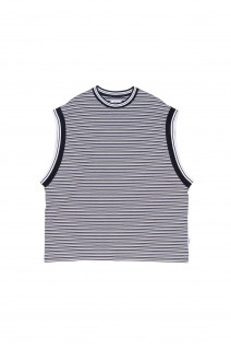 90's Stripe NoSleeve T-shirt - BLACK (S3.5-0511W)