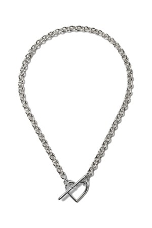 Heart Necklace (Small Link) - SILVER (S-1106)