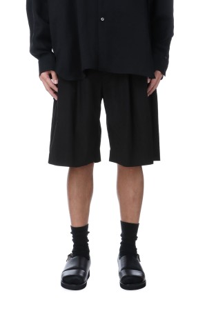 WINDPROOF NYLON WIDE EASY SHORT TROUSERS - BLACK (ST.1110)