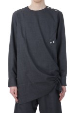 CINCHED SHIRT - GREY (SS25-SHR-104-01)