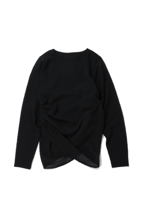 DRAPED L/S TOP - BLACK (SS25-JER-104-01) | セレクトショップ