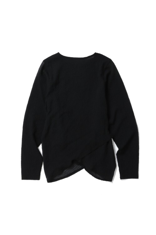 DRAPED L/S TOP - BLACK (SS25-JER-104-01) | セレクトショップ