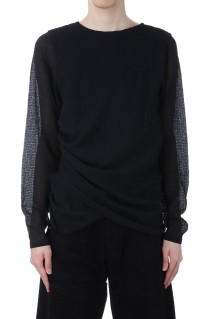 DRAPED L/S TOP - BLACK (SS25-JER-104-01)