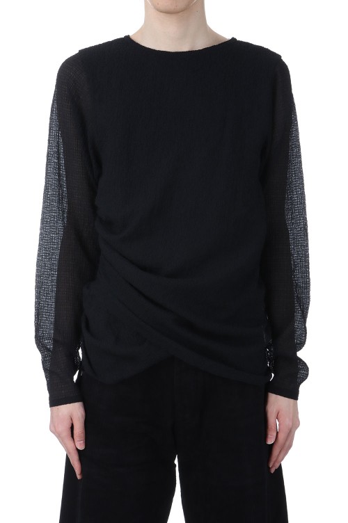 DRAPED L/S TOP - BLACK (SS25-JER-104-01) | セレクトショップ