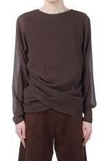 DRAPED L/S TOP - BROWN (SS25-JER-104-04)