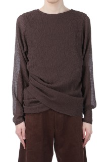 DRAPED L/S TOP - BROWN (SS25-JER-104-04)