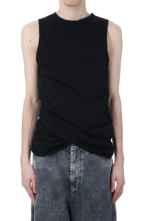 DRAPED TANK TOP - BLACK (SS25-JER-105-01)