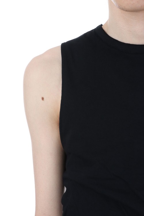 DRAPED TANK TOP - BLACK (SS25-JER-105-01) | セレクトショップ