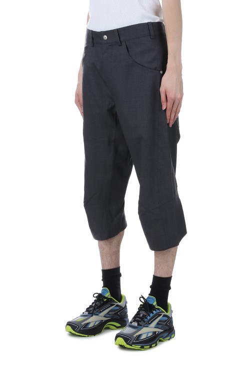 KNEE DARTED FLARE SHORTS - GREY (SS25-TRS-105-01) | セレクト