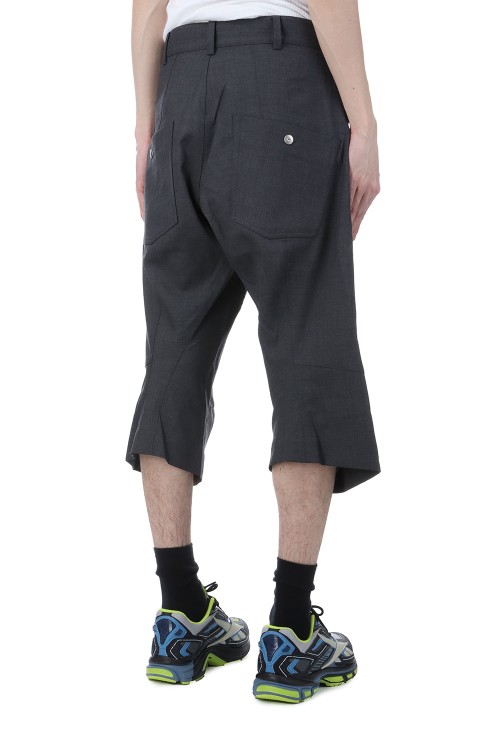 KNEE DARTED FLARE SHORTS - GREY (SS25-TRS-105-01) | セレクト