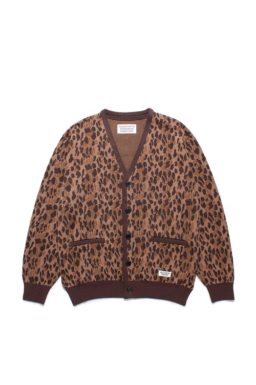 LEOPARD JACQUARD KNIT CARDIGAN ( TYPE-2 ) / BROWN (25SSE-WMK LEOPARD JACQUARD KNIT CARDIGAN ( TYPE-2 ) / BROWN (25SSE-WMK