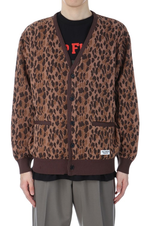 LEOPARD JACQUARD KNIT CARDIGAN ( TYPE-2 ) / BROWN (25SSE-WMK