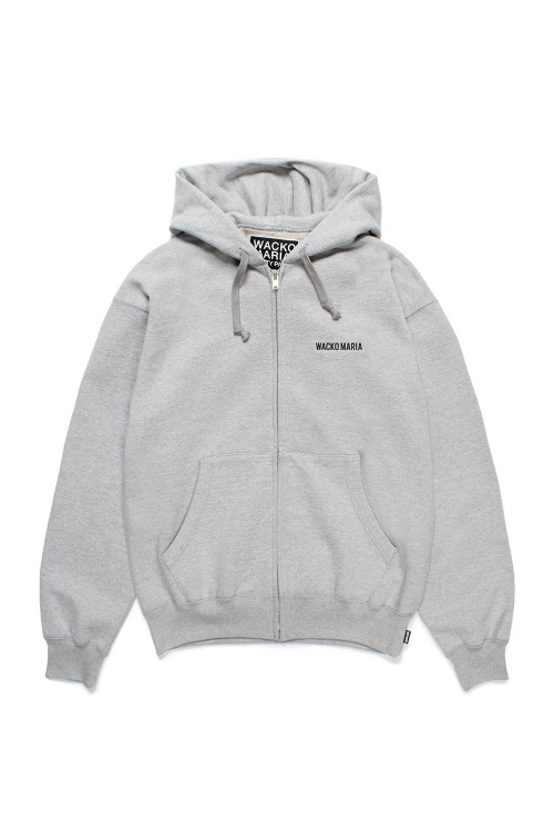 要在庫確認【WACKO MARIA】 FULL ZIP HOODED SWEAT SHIRT HEAVY WEIGHT FULL ZIP HOODED SWEAT SHIRT / GRAY (25SSE-WMC