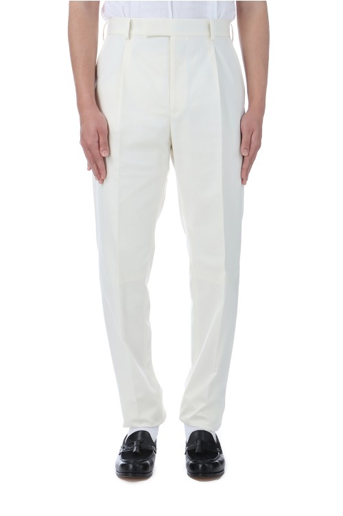 PLEATED TROUSERS ( TYPE-2 ) / WHITE (25SSE-WMP-TR01) | セレクト