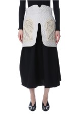 Mame Kurogouchi】Jacquard Flare Skirt BLACK MM25SS-JS028