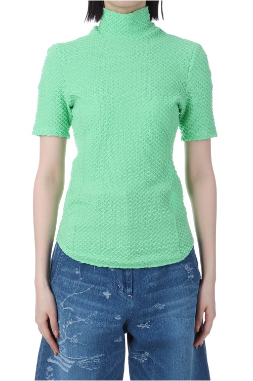 トップス Shirring Jersey Jacquard High Neck Top Mame Kurogouchi(マメ) Shirring Jersey Jacquard High Neck Top