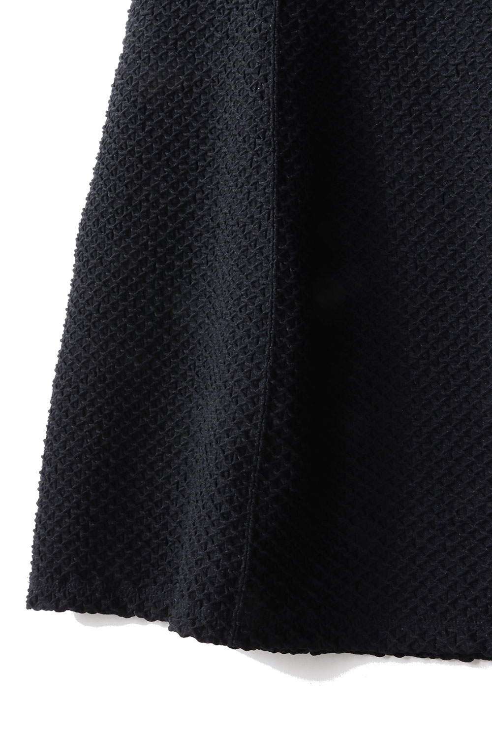 Shirring Jersey Jacquard Flare Skirt - BLACK (MM25SS-JS028