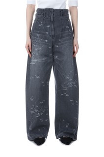 Nature Pattern Jacquard Wide Leg Jeans - GREY (MM25SS-PT058)