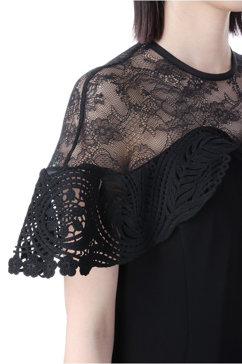 Tulle Lace Classic Dress - BLACK (MM25SS-DR093) | セレクトショップ