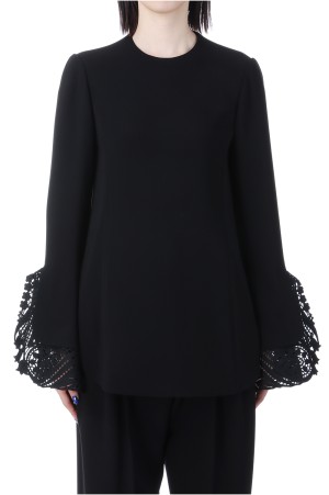 Embroidered Cuffs Top - BLACK (MM25SS-SH095)