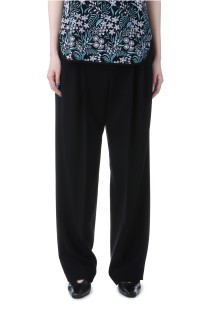 Triacetate Polyester Georgette High Waisted Trousers - BLACK (MM25SS-PT101)