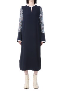 Floral Lace-Sleeve Classic Dress - BLACK (MM25SS-DR102)