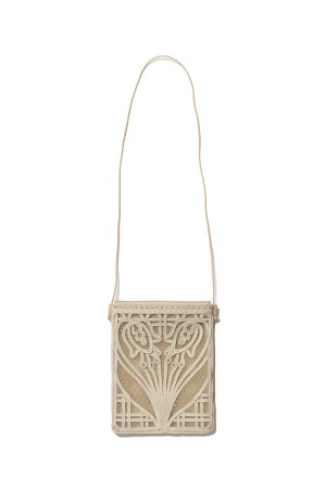 mame / Cording Embroidery Pouch / beige