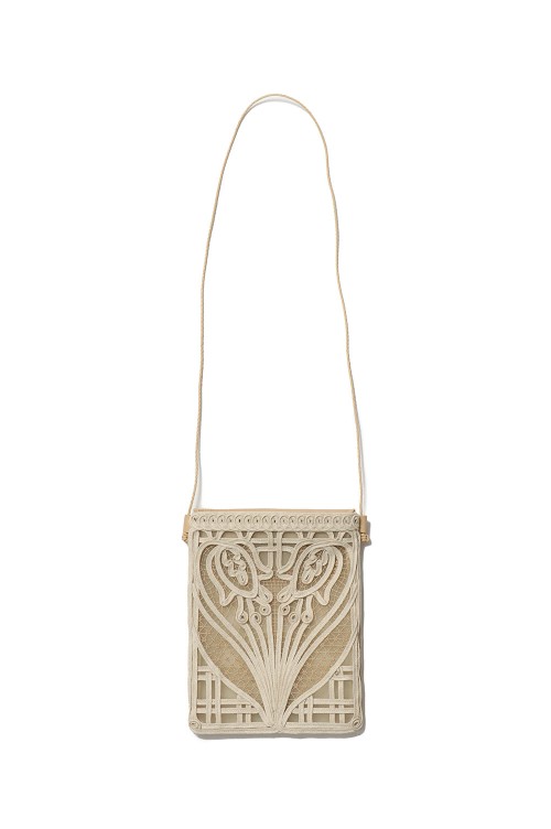 Mame Kurogouchi☆Cording Embroidery Pouch With Leather Strap Mame Kurogouchi 